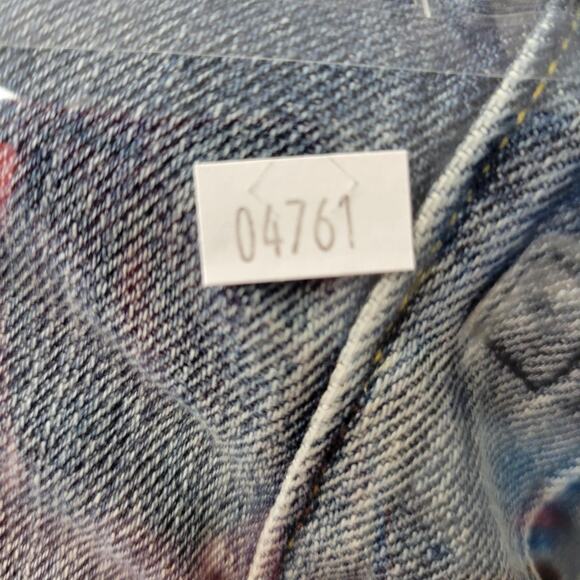 Express Kingston Jeans Mens 36x30 Blue Distressed Straight Leg Classic Fit Denim - Picture 16 of 16